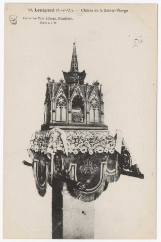 LONGPONT-SUR-ORGE. - Basilique. Chasse reliquaire de la Sainte Vierge. Edition Seine-et-Oise artistique et pittoresque, collection Paul Allorge. 