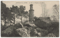 JANVILLE-SUR-JUINE. - La tour de Pocquency et les roches. Rameau (1915), 2 mots, 5 c, ad. 