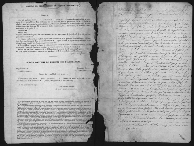ESTOUCHES. - Administration de la commune. Registre de délibérations (mai 1839-mars 1870). 