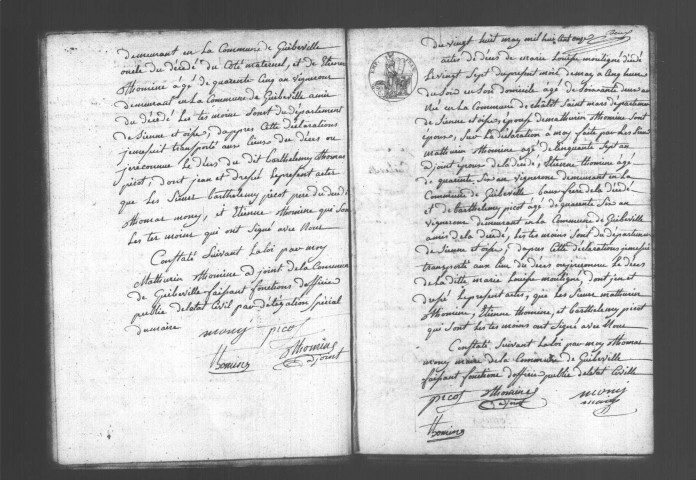 GUIBEVILLE. Naissances, mariages, décès : registre d'état civil (1811-1840). 