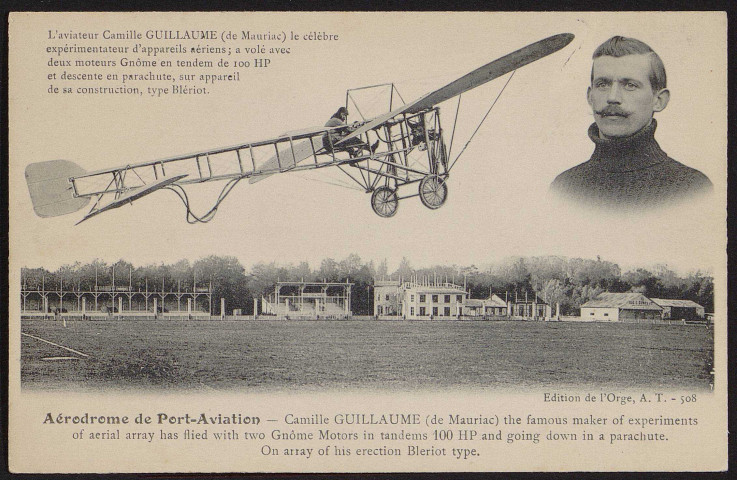VIRY-CHATILLON.- Port-Aviation. Camille Guillaume (de Mauriac) en vol [1909].
