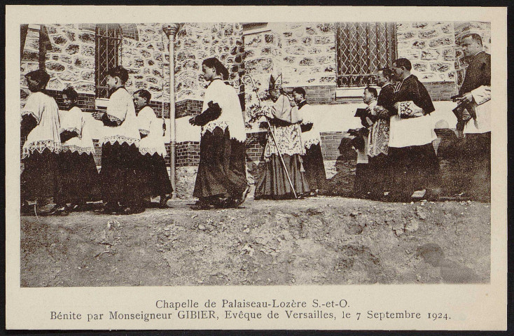 Palaiseau.- Bénédiction de la chapelle de Palaiseau-Lozère par Monseigneur Gibier, évêque de Versailles (7 septembre 1923).
