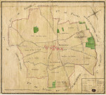 BONDOUFLE. - Plans d'intendance. Plan, Ech. 1/150 perches, Dim. 60 x 55 cm, [fin XVIIIe siècle]. 