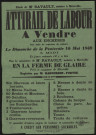 MEREVILLE. - Vente aux enchères d'un attirail de labour avec bétail, appartenant à M. RABOURDIN-FORTIN, Ferme de Glaire, 16 mai 1869. 