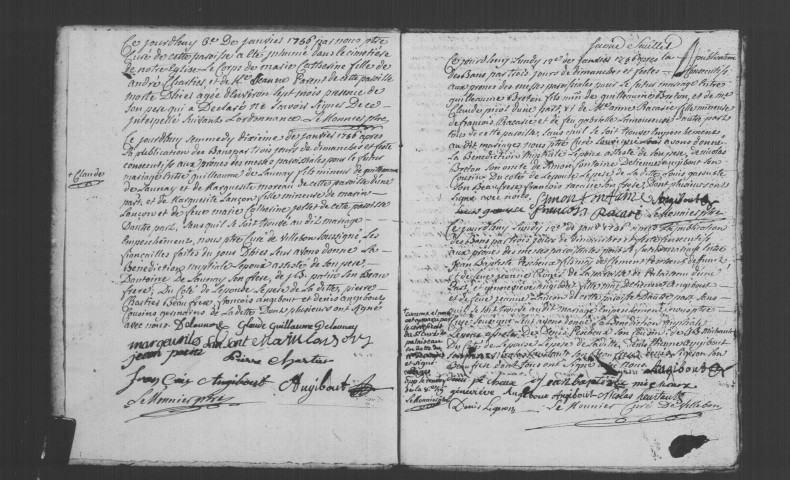 VILLEBON-SUR-YVETTE. Paroisse Saint-Cosme et Damien : Baptêmes, mariages, sépultures : registre paroissial (1753-1762). 