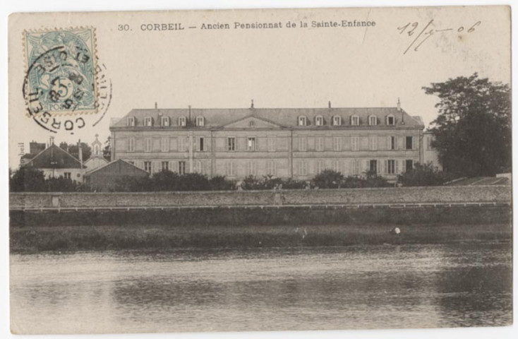 CORBEIL-ESSONNES. - Ancien pensionnat de la Sainte-Enfance, Mardelet, 1906, 4 mots, 5 c, ad. 