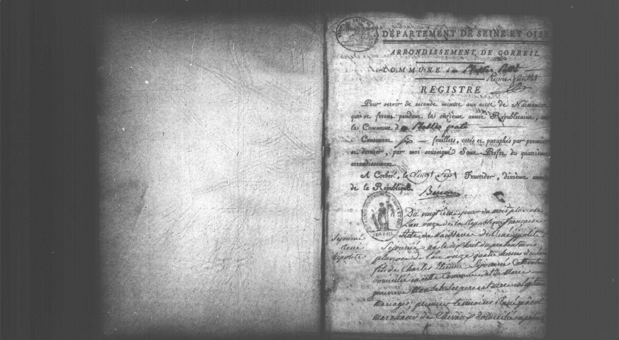 PLESSIS-PATE (LE). Naissances, mariages, décès : registre d'état civil (an XI-1820). 