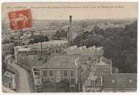 CORBEIL-ESSONNES. - Vue générale des ateliers de l'imprimerie Crété, prise du moulin de Corbeil, ND, 1912, 7 lignes, 10 c, ad. 