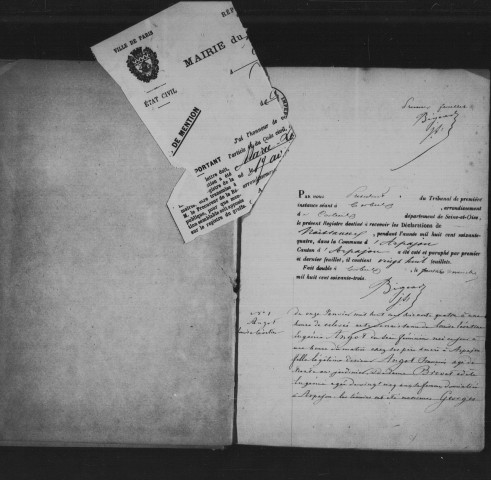 ARPAJON. Naissances : registre d'état civil (1864-1872). 