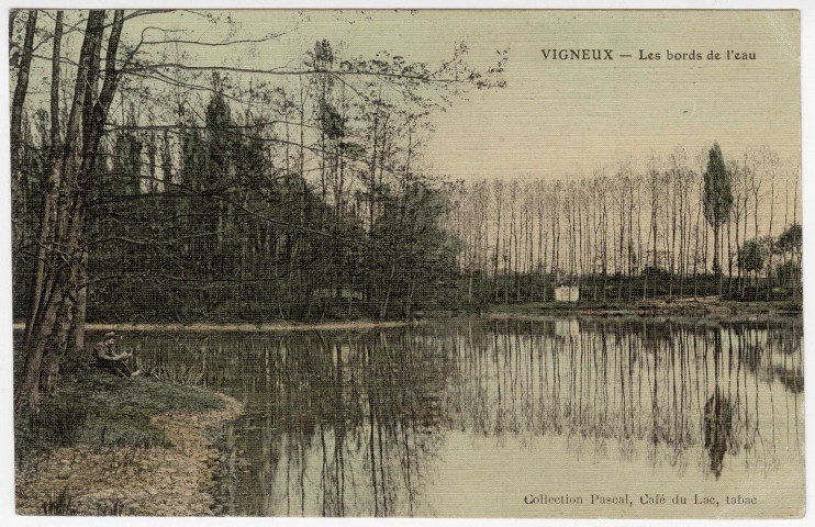 VIGNEUX-SUR-SEINE. - Les bords de l'eau [Editeur Pascal, 1911, timbre à 10 centimes, coloriée]. 