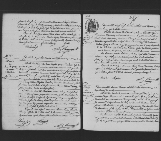 ANGERVILLE. Décès : registre d'état civil (1861-1875). 