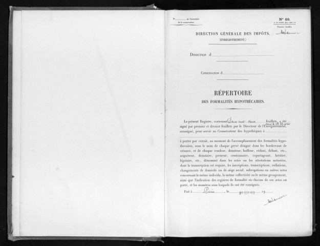 Conservation des hypothèques de CORBEIL. - Répertoire des formalités hypothécaires, volume n° 745 : A-Z (registre ouvert en 1953). 