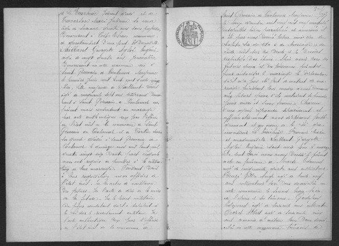 PALAISEAU. - Mariages : registre d'état civil.