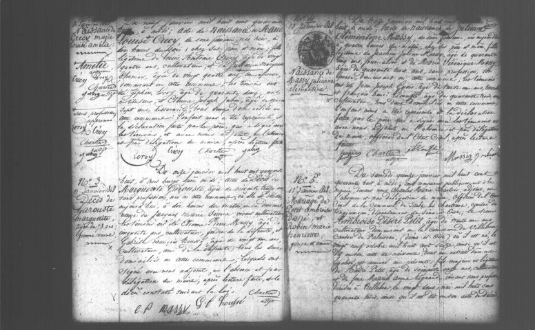 SAULX-LES-CHARTREUX. Naissances, mariages, décès : registre d'état civil (1848-1854). 