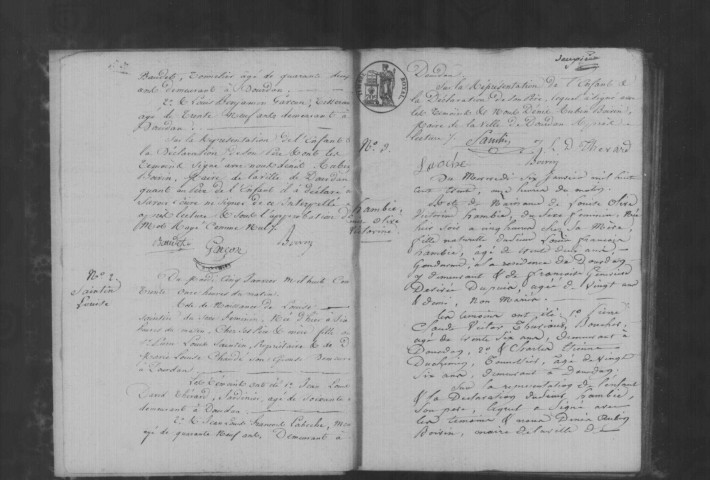 DOURDAN. Naissances, mariages, décès : registre d'état civil (1830-1831). 