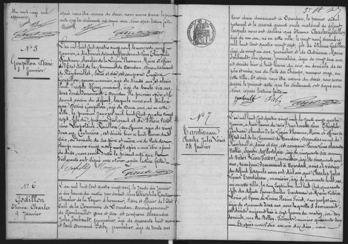 DOURDAN.- Décès : registre d'état civil (1889-1901). 