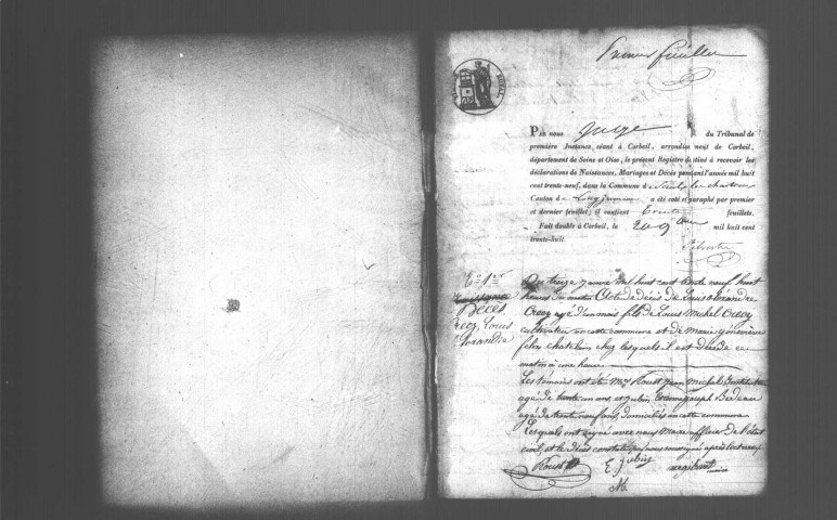 SAULX-LES-CHARTREUX. Naissances, mariages, décès : registre d'état civil (1839-1847). 