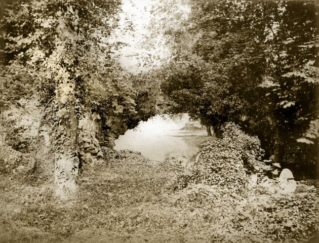 MEREVILLE. - Parc : le pont des Roches, côté du Moulin du Pont, (1874). 