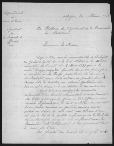 SAINT-MAURICE-MONTCOURONNE. - Conseil municipal.- Délibérations (29 décembre 1889-24 juin 1903). 