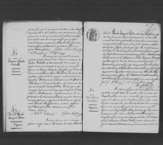 BALLANCOURT-SUR-ESSONNE. Naissances, mariages, décès : registre d'état civil (1883-1885). 