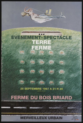 EVRY. - Spectacle : Terre ferme, Ferme du Bois briard, 25 septembre 1987. 