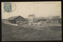 LEUVILLE-SUR-ORGE. - Vue d'ensemble de la gare (transport de marchandises. Editeur A. Borné, Arpajon, 1904, timbre à 5 centimes. 