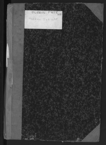 PLESSIS-PATE (LE). - Tableau indicatif [cadastre rénové en 1935]. 