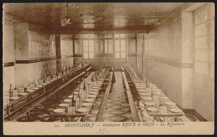 Montlhéry.- Institution Resve et Gros : Le réfectoire (29 septembre 1923). 