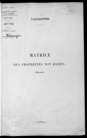 MORANGIS. - Matrice des propriétés non bâties : folios 1 à 320 [cadastre rénové en 1953]. 