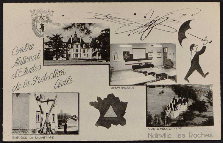 NAINVILLE-LES-ROCHES.- Centre national d'études de la Protection Civile (4 janvier 1961).