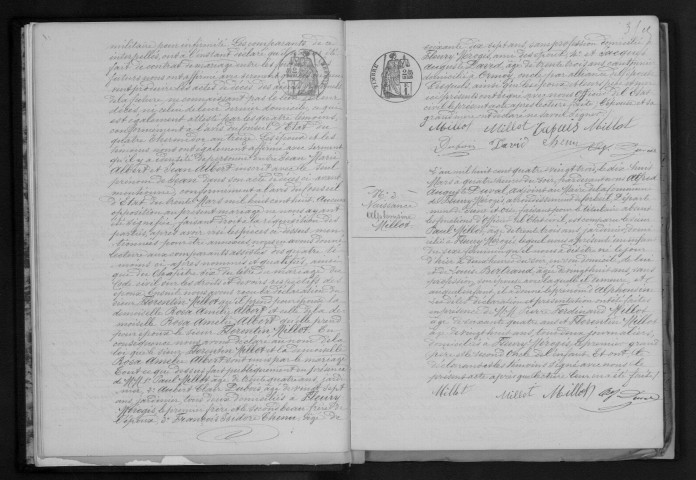 FLEURY-MEROGIS. (Plessis-le-Comte). Naissances, mariages, décès : registre d'état civil (1883-1896). 