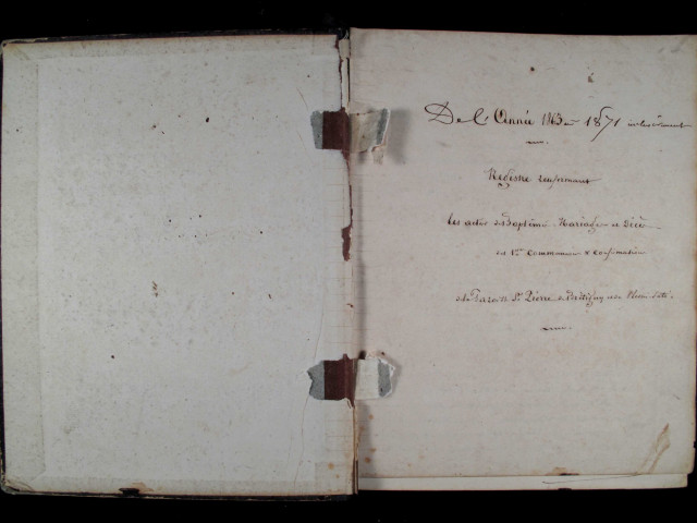 1E22 - Baptêmes, mariages, sépultures (1863-1871)