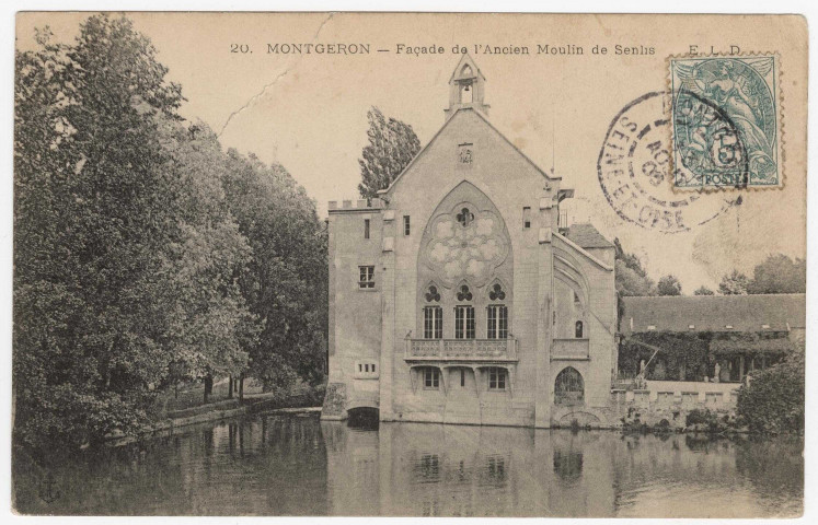 MONTGERON. - Façade de l'ancien moulin de Senlis [Editeur ELD, 1903, timbre à 5 centimes]. 