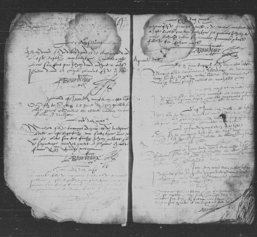ANGERVILLE, paroisse Saint-Pierre. - Registres paroissiaux : baptêmes [documents originaux conservés aux Archives municipales d'Angerville] (1575 - 1657).