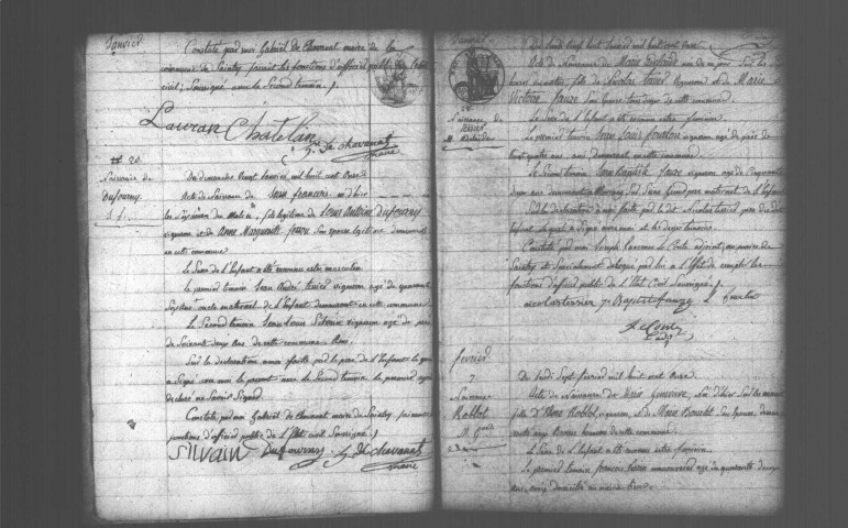 SAINTRY-SUR-SEINE. Naissances, mariages, décès : registre d'état civil (1811-1822). [N.M.D. (1822), voir fin 4E2676] . 