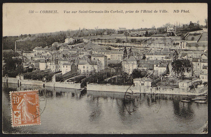 Corbeil-Essonnes.- Vue sur Saint-Germain-lès-Corbeil, prise de l'hôtel de ville (2 novembre [1915]) . 