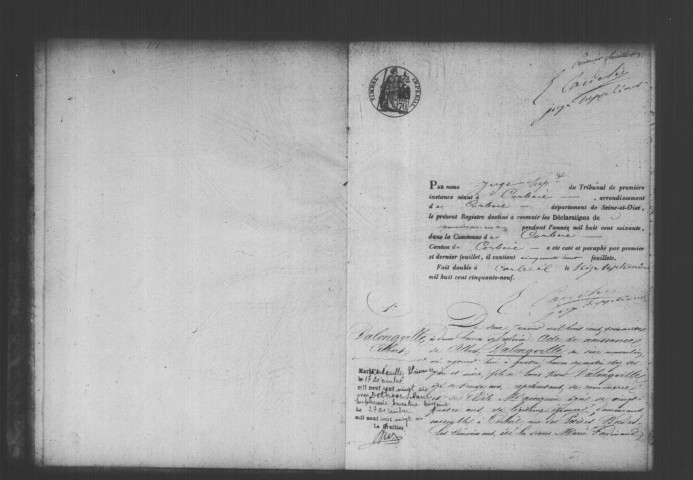 CORBEIL. Naissances : registre d'état civil (1860). 