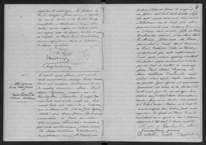 PALAISEAU. - Mariages : registre d'état civil.