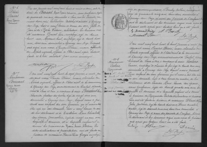 EPINAY-SUR-ORGE.- Naissances, mariages, décès : registre d'état civil. 