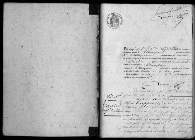 ETAMPES. Décès : registre d'état civil (1860). 