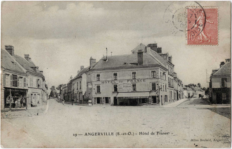 ANGERVILLE. - Hôtel de France, Melles Boulard, 1906, 15 lignes, 10 c, ad. 