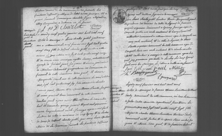 RIS-ORANGIS. Naissances, mariages, décès : registre d'état civil (1809-1816). 