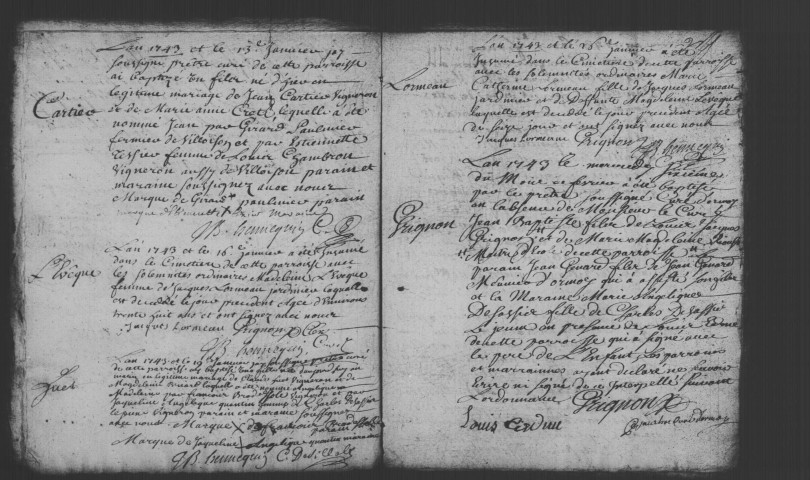 VILLABE. Paroisse Saint-Marcel : Baptêmes, mariages, sépultures : registre paroissial (1743-1757). 