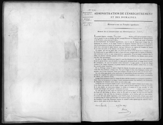 Conservation des hypothèques de CORBEIL. - Répertoire des formalités hypothécaires, volume n° 178 : R (registre ouvert en 1808). 