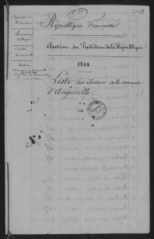 Liste pour les élections présidentielles.