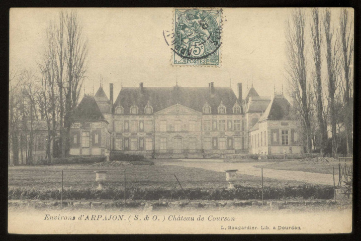 COURSON-MONTELOUP. - Château de Courson. Editeur Bougardier, 1907, 1 timbre à 5 centimes. 