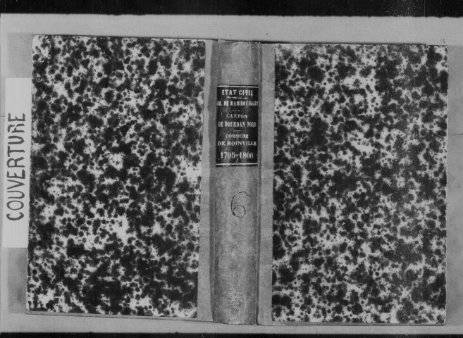 ROINVILLE-SOUS-DOURDAN. Naissances, mariages, décès : registre d'état civil (an IV-an IX). [mariages (an VII et les six premiers mois de l'an VIII), voir 4E917-918]. 