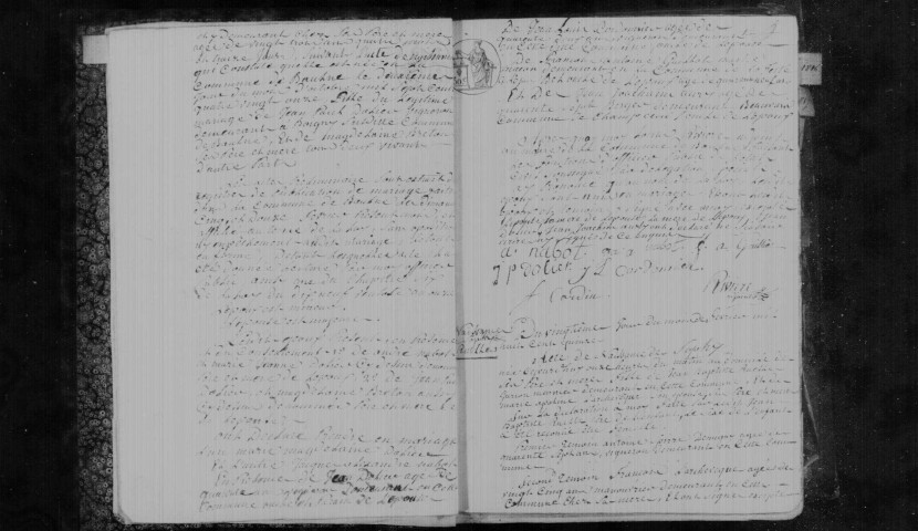 BAULNE. Naissances, mariages, décès : registre d'état civil (1815-1837). 