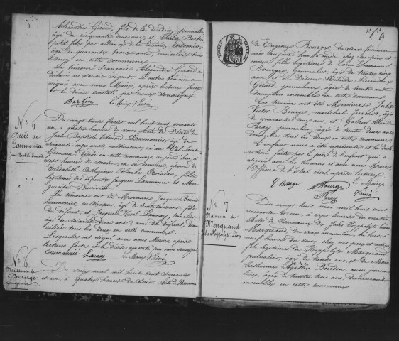 ANGERVILLIERS. Naissances, mariages, décès : registre d'état civil (1861-1874). 