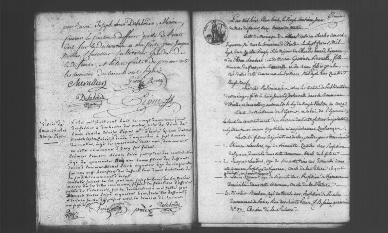 EVRY. Naissances, mariages, décès : registre d'état civil (1808-1819). 